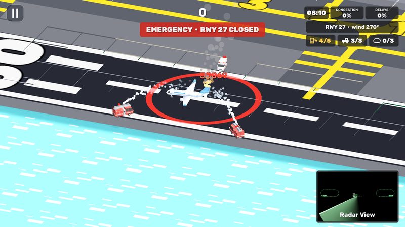 Fire crews at a runway emergency
